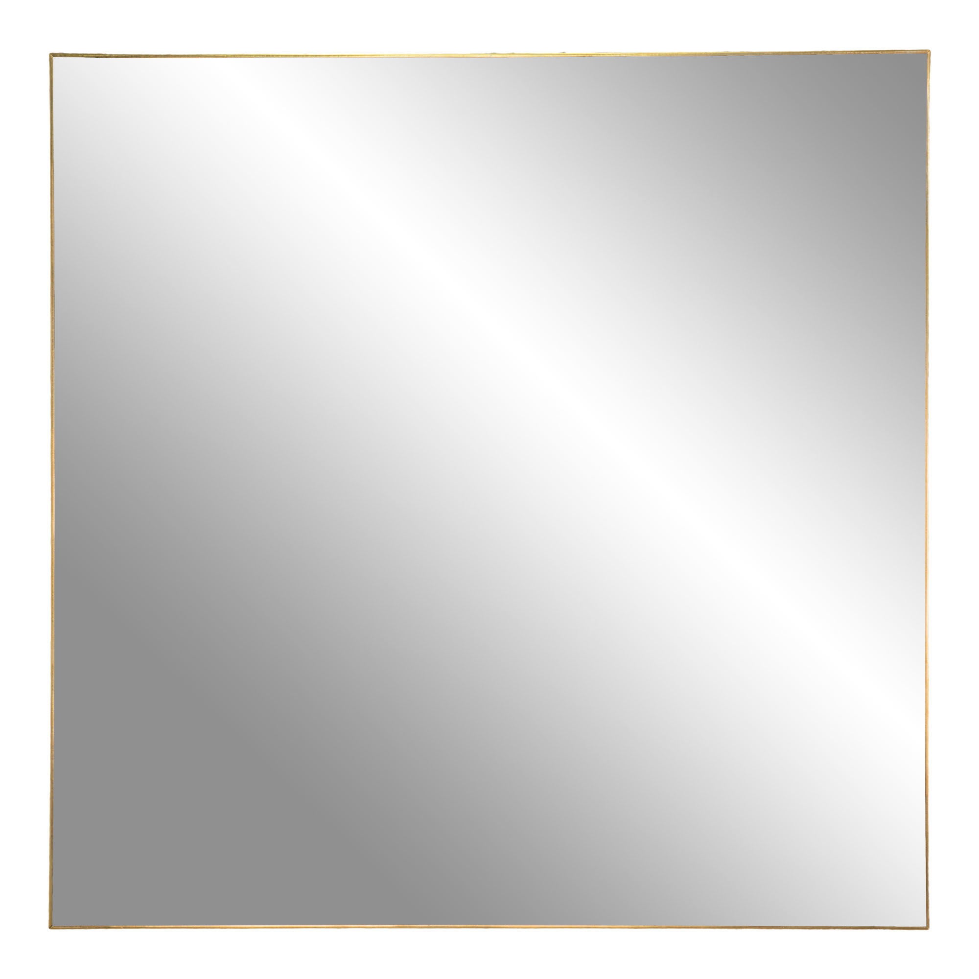 Jersey – Spiegel, Stahlrahmen in Gold, 60 × 60 cm